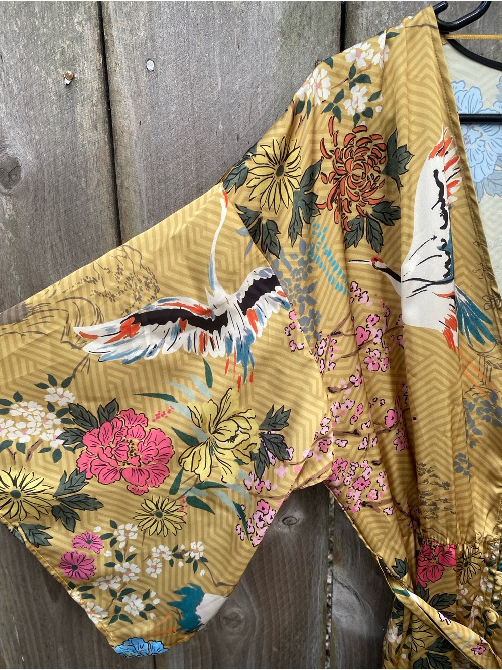 Zara Crane Kimono Wrap Midi Dress Mustard Yellow Blogger Favorite - Picture 4 of 9
